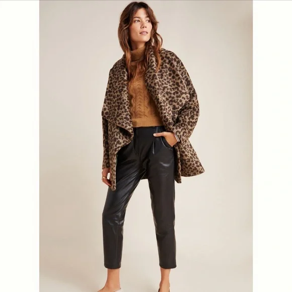 Helen Berman London for Anthropologie Leopard Faux Fur Coat
